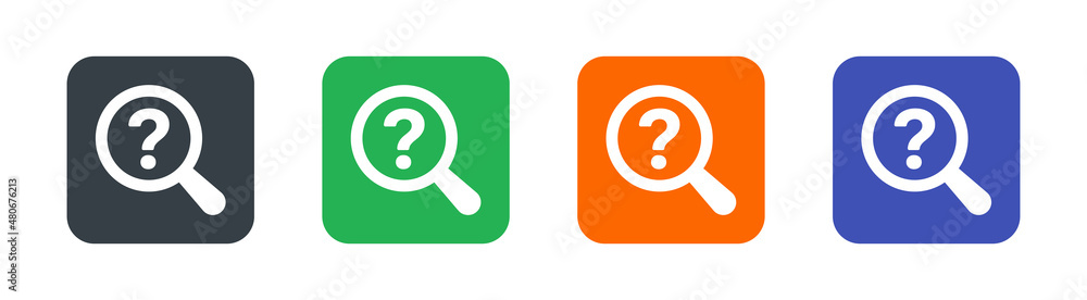 Aufkleber magnifying glass with question mark icon sign. find information and help symbol vector illustration.
