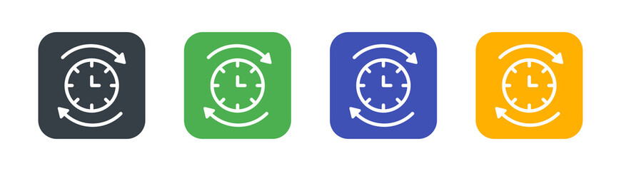 Circular time icon. Update time icon vector illustration.