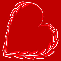 Heart of leaves. Grass. Congratulations on Valentine, Valentin Day. Design element