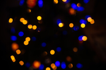 intentional soft focus or out of focus for special bokeh effect backdrop background or wallpaper for celebration of light circles overlapping and intersecting night time 