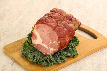 Delicous pork cured meat isolated