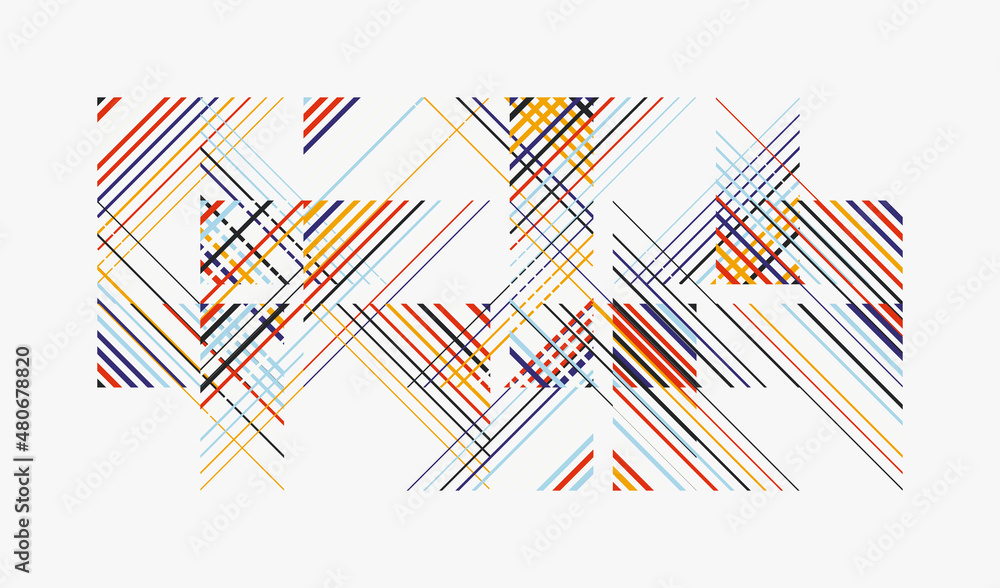 Poster generative design artwork of abstract vector generated shapes composition