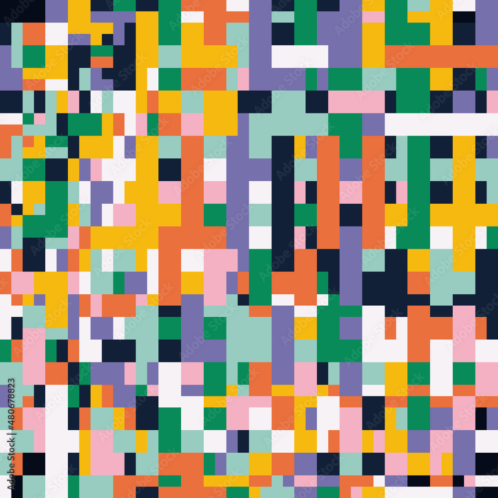 Poster generative design artwork of abstract vector generated shapes composition