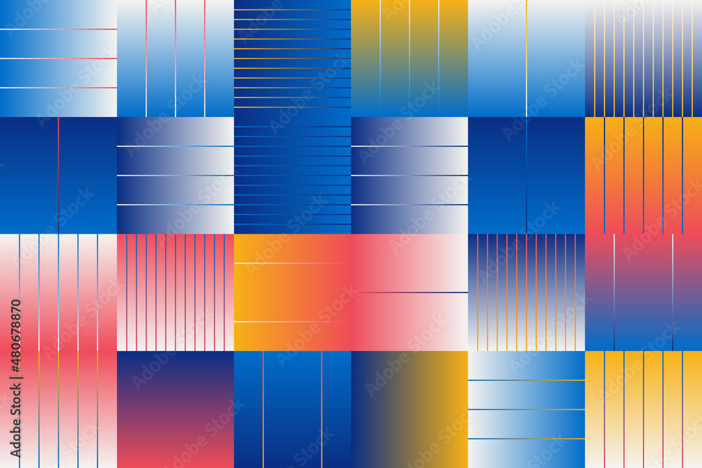 Poster generative design artwork of abstract vector generated shapes composition