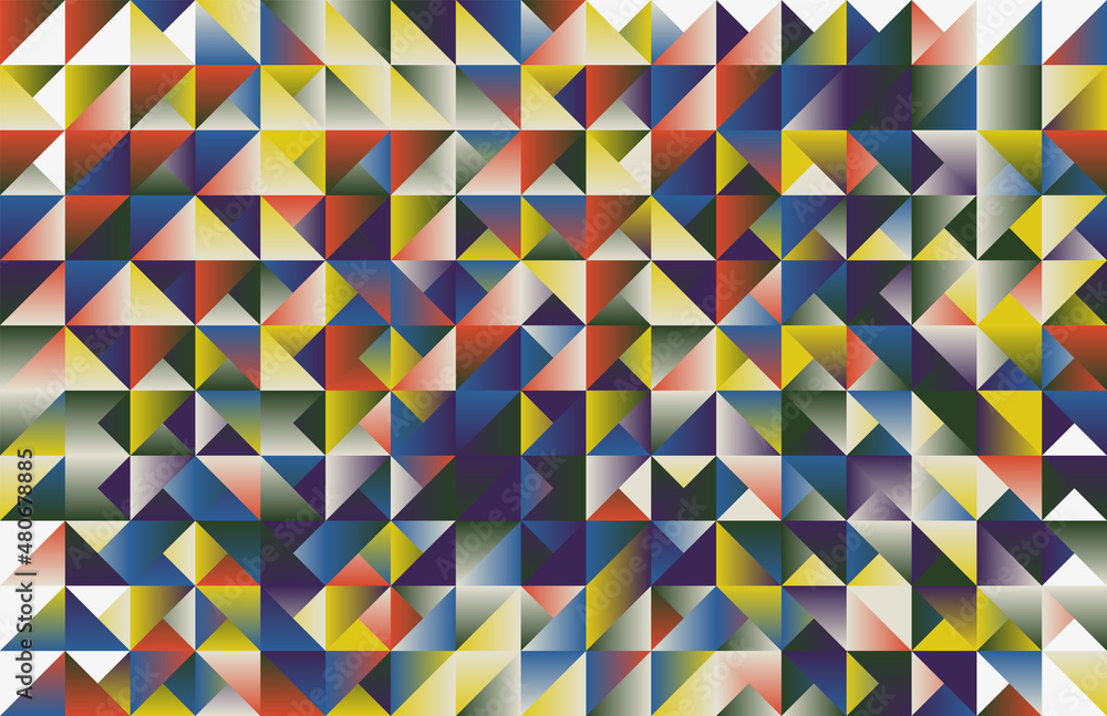 Poster generative design artwork of abstract vector generated shapes composition