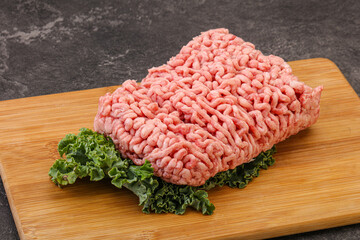 Raw pork minced meat for cooking