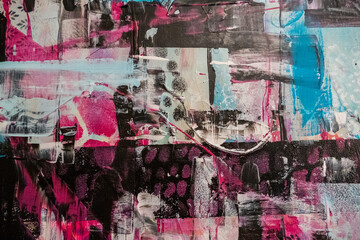 Abstract art with splashes of multicolor paint, as a fun, creative & inspirational background texture 