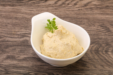 Vegan food - hummus with olive oil