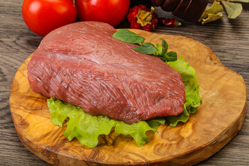 Raw beef piece for cooking