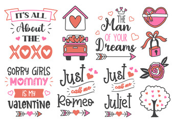 Naklejka premium valentine quote illustration Vector for banner