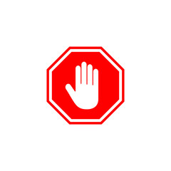 Stop icon. stop road sign. hand stop sign and symbol. Do not enter stop red sign with hand