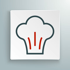 Line Chef hat icon isolated on white background. Cooking symbol. Cooks hat. Colorful outline concept. Vector