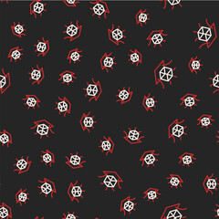 Line 3d modeling icon isolated seamless pattern on black background. Augmented reality or virtual reality. Vector