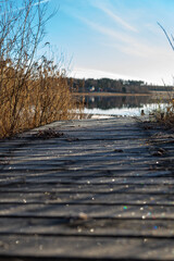 wooden pier on the lake