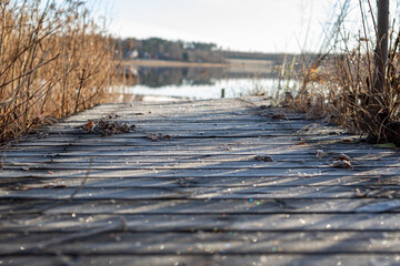 wooden pier on the lake