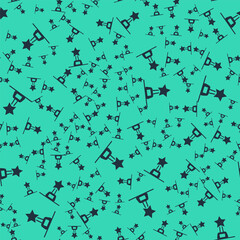 Black Movie trophy icon isolated seamless pattern on green background. Academy award icon. Films and cinema symbol. Vector