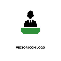 black colour business man icon vector
