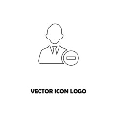 black colour business man icon vector minus