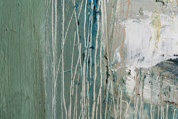 Oil painting impasto detail, cold wax medium mad with palette knife