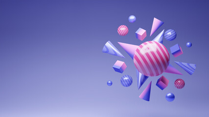 3d rendering abstract background for post design. Color of year celebrate with space for your text