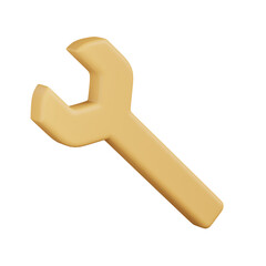 cute 3D simple wrench icon 3D rendering illustration