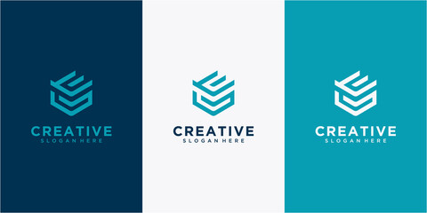 Minimal elegant monogram art logo. Letter EG logo design inspiration