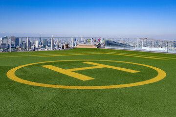高層ビル屋上のヘリポート
