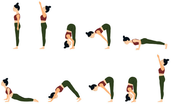 ヨガ太陽礼拝a スクエア Stock イラスト Adobe Stock