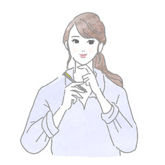 若い女性のポーズベクターイラストセット