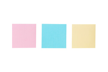 Photo of various colorful notes,sheets of paper for notes, isolated on a white background
