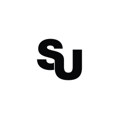 Letter SU simple logo design vector