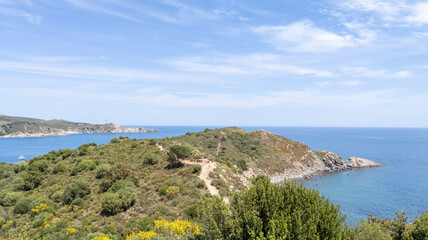 Fototapeta na wymiar Vermeille mediterranean coast in south coast Pyrenees Orientales in Languedoc-Roussillon France