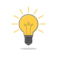 Light Bulb Vector Icon Illustration. Incandescent Or Fluorescent Energy Saving Light Bulb