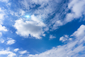 Fototapeta premium Background material of the sun, the refreshing blue sky and clouds_17