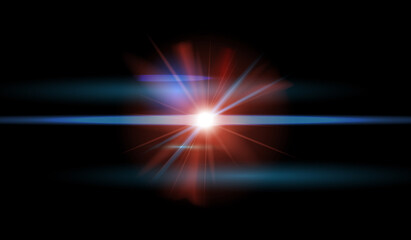 Vector lens flare isolated on black background