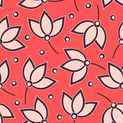 Floral seamless textile pattern. Vector background