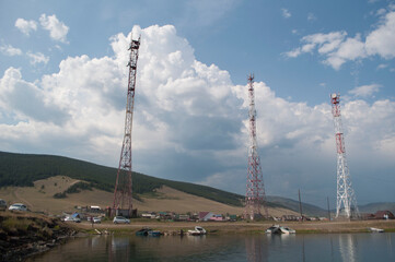 Сommunication tower in the harbor