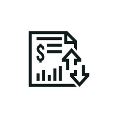 Document transaction history icon isolated on white background