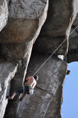 climber on a rock