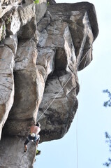 climber on a rock