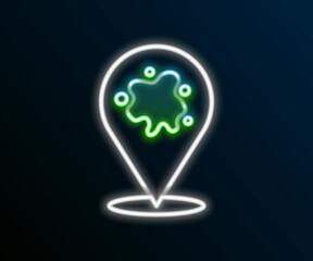 Glowing neon line Paint spray icon isolated on black background. Colorful outline concept. Vector