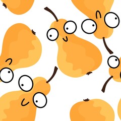 Obraz premium Fruit seamless pears pattern for fabrics and textiles and packaging and gifts and cards and linens and kids 