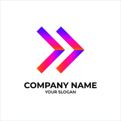 Logo Coder with gradation color vector illustration