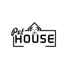Pet House logo or Pet shelter icon isolated on white background