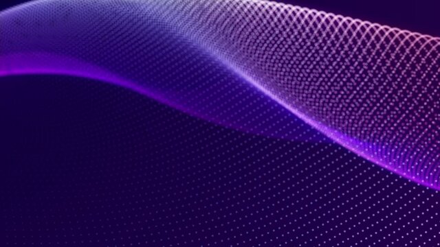 Musical wave. Wave motion of points. The concept of science, technology, business, space. Banner, wallpaper Looped animation 4K