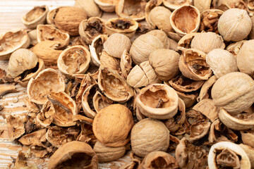 Crushed Walnuts Texture Background