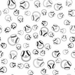 Black Gas mask icon isolated seamless pattern on white background. Respirator sign. Vector