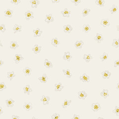Seamless pattern with cherry flowers.