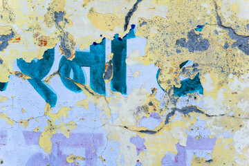 Grunge Wand mit abgebröckelter Wandfarbe
