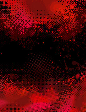 Background with blots. Frame for text . Red and Black background. Vector illustration